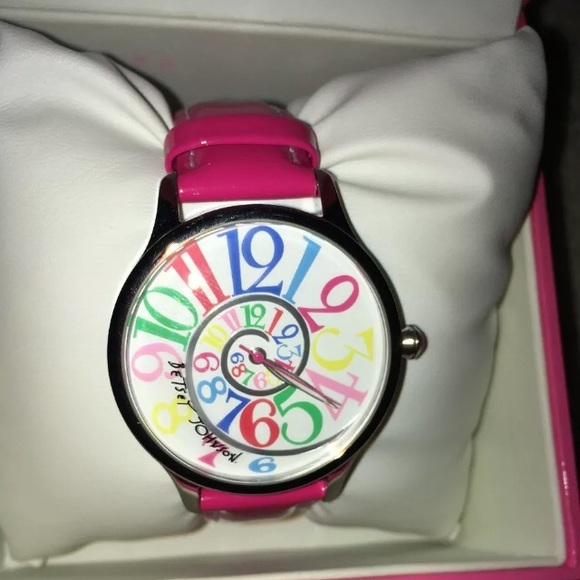 Betsey Johnson -spiral rainbow numbers watch - Picture 2 of 5